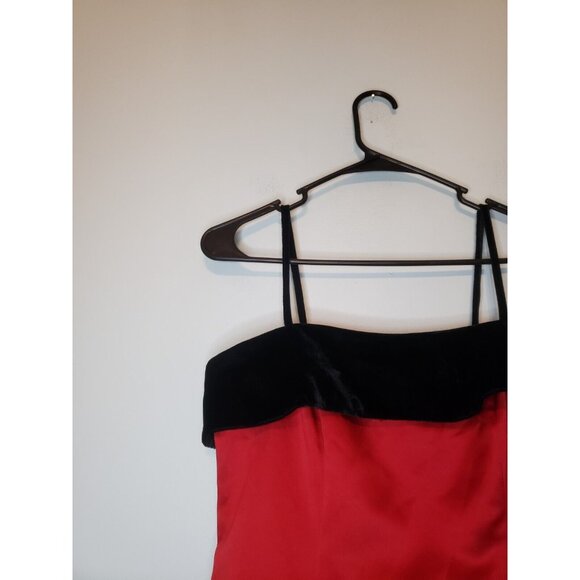 Night Way Women 6 Long Dress Red Black Velvet Sleeveless Prom Winter Formal - Picture 4 of 6